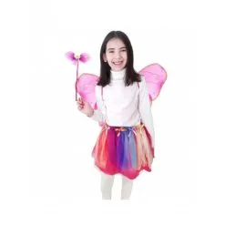 Party Fiesta Elfenkit: Tutu + Flügel + Zauberstab (Kinder)